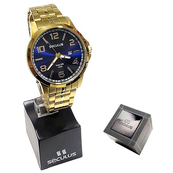 Relógio Seculus Masculino Analógico Long Life Dourado 44083GPSVDA2