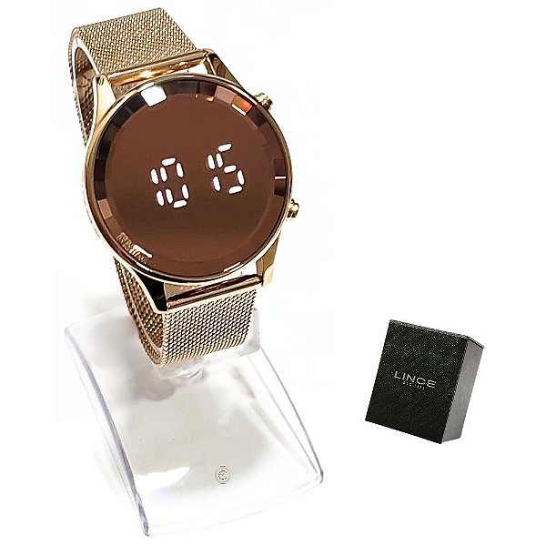 Relógio Lince Feminino Digital Led Rosé Casual LDR4648L RXRX