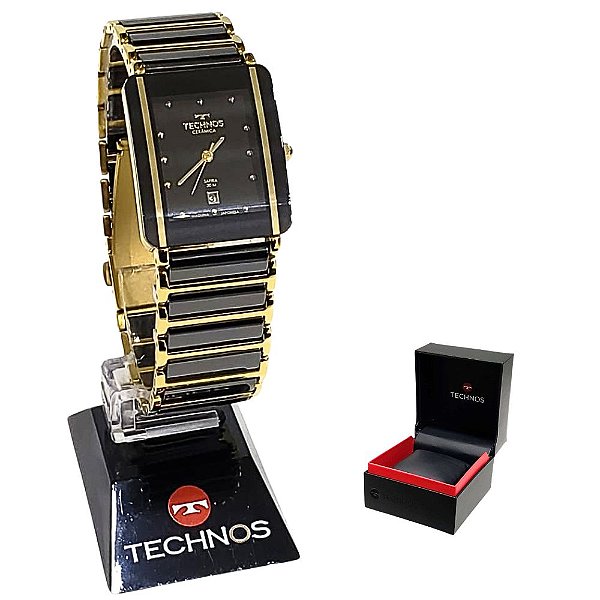 Relógio Technos Feminino Ceramic Safira Dourado GN10AAPAI/4P