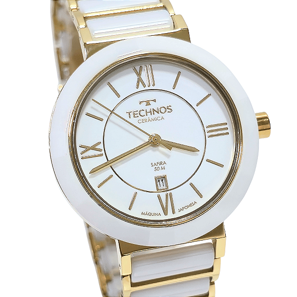 Relógio Technos Feminino Analógico Ceramic Safira 2015CE/4B
