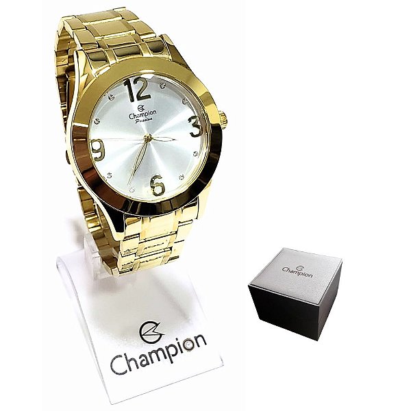 Relógio Champion Feminino Analógico Kit Dourado CH24268D