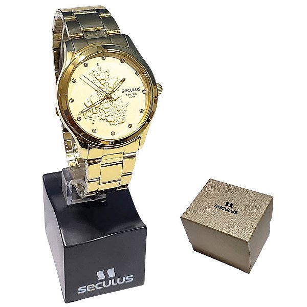 Relógio Seculus Feminino Analógico São Jorge 35019LPSKDA1K1
