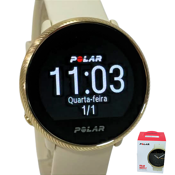 Relógio Polar Ignite 2 Unissex GPS Dourado-Champagne 90085185