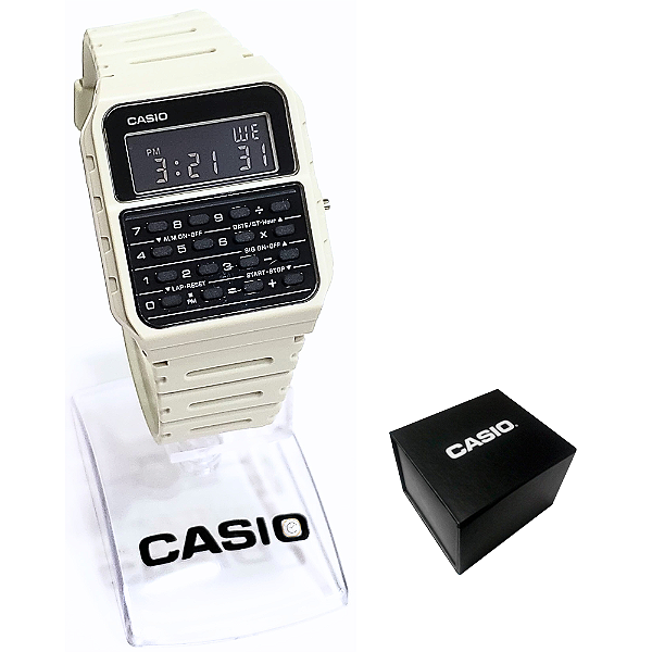 Relógio Casio Masculino Calculadora Branco CA-53WF-8BDF