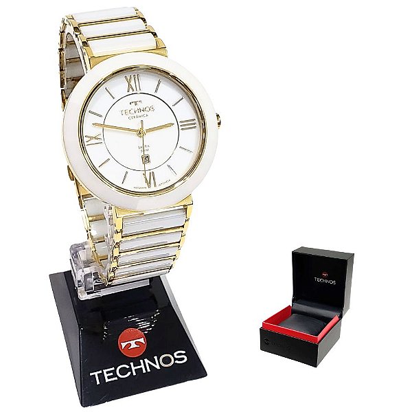 Relógio Technos Feminino Luxo Vidro De Safira Aço + Cerâmica 2015BV/4B