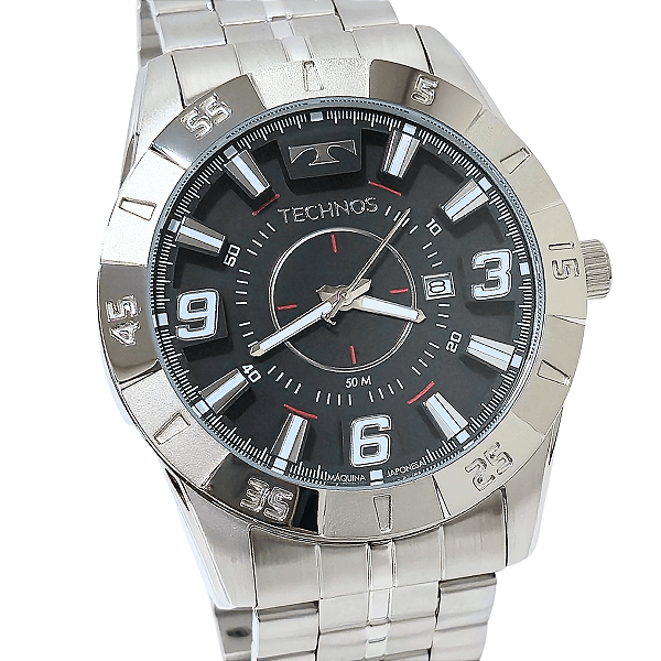 Relógio Technos Masculino Analógico Prateado Racer 2115KYX/1R