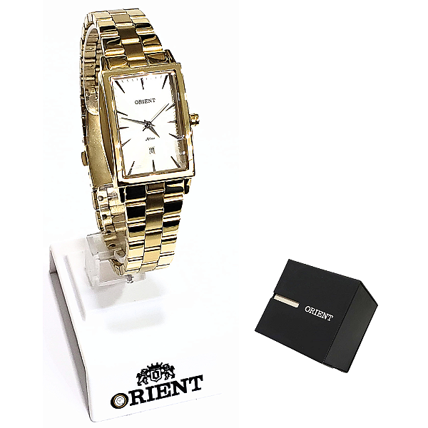 Relógio Orient Feminino Analógico Retangular Dourado LGSS1015 C1KX
