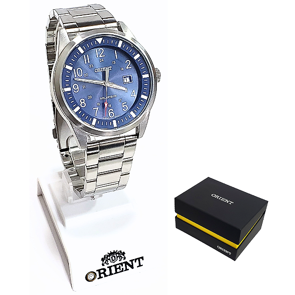 Relógio Orient Masculino Solartech Analógico Prateado MBSS1452 D2SX