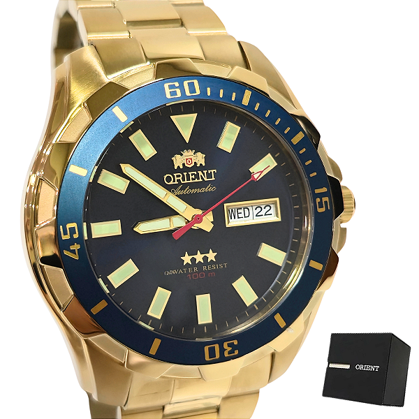 Relógio Orient Automático Masculino Dourado 469GP078NH D1KX