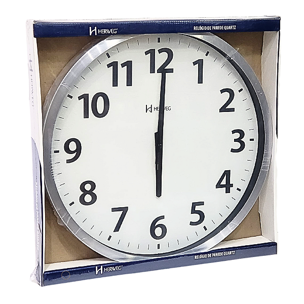 Relógio de Parede Herweg Quartz Analógico 40 Cm Alumínio 6713 - 079