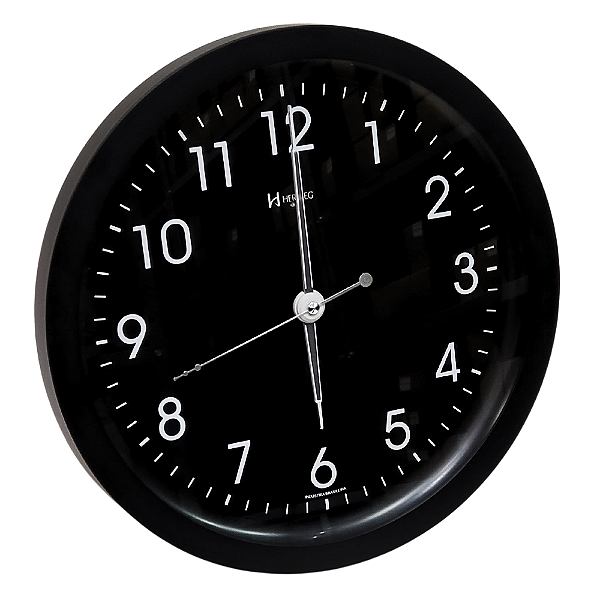 Relógio de Parede Herweg Quartz Analógico Preto Fosco 6809 - 262