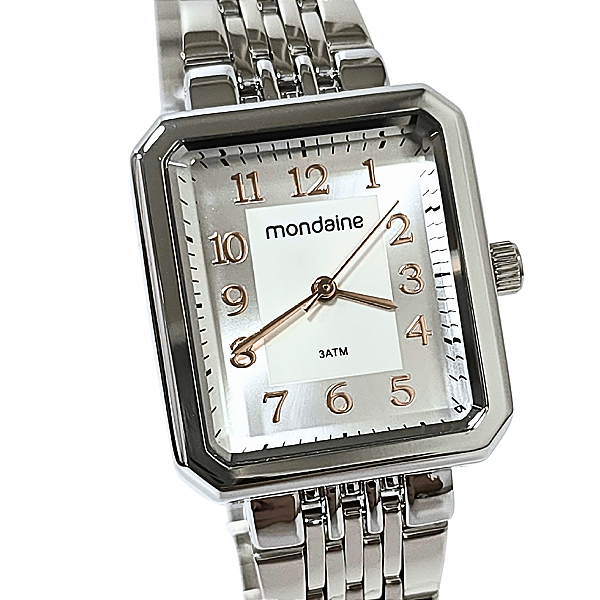Relógio Mondaine Feminino Analógico Prateado Quadrado 32358L0MVNE2