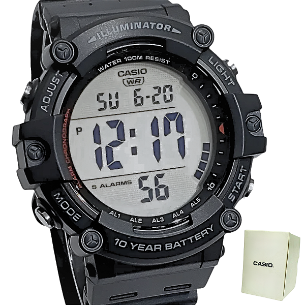 Relógio Casio Digital Standard Masculino Preto AE-1500WH-1AVDF