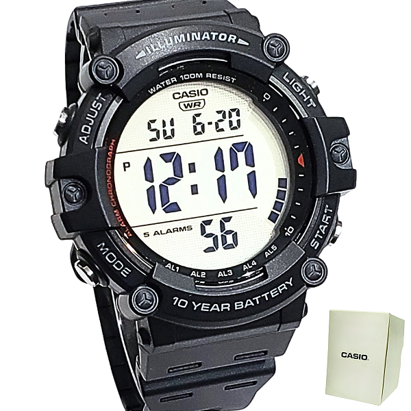 Relógio Casio Masculino Digital Standard Preto AE-1500WH-1AVDF