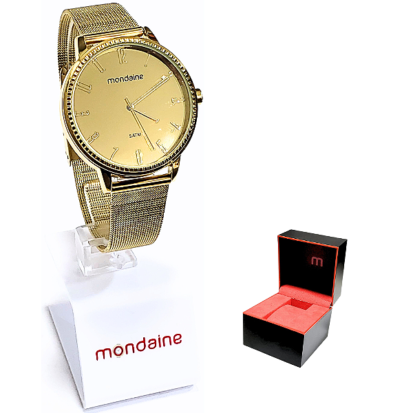 Relógio Mondaine Feminino Analógico Espelhado Dourado 32283LPMVDE1