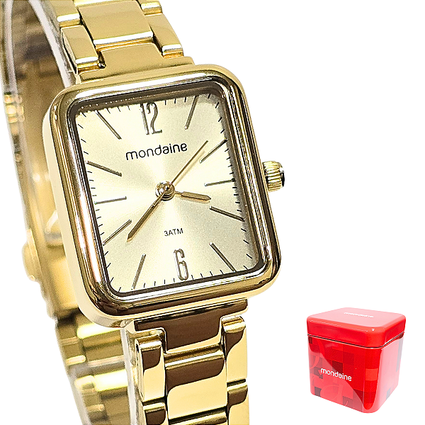 Relógio Mondaine Feminino Analógico Quadrado 32377LPMVDE1