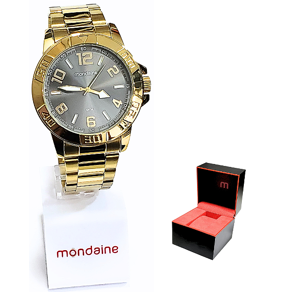 Relógio Mondaine Masculino Analógico Dourado 99369GPMVDE3