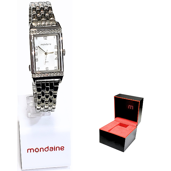 Relógio Mondaine Feminino Analógico Quadrado Prateado 32495L0MVNE2