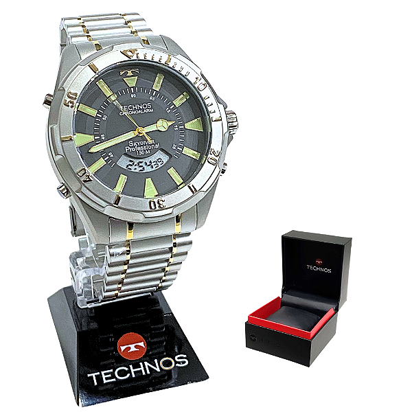 Relógio Technos Masculino Anadigi Skydiver Professional WT205FQ/5P