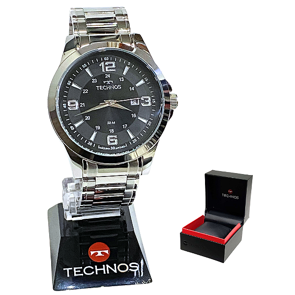 Relógio Technos Masculino Analógico Prateado Racer 2115MKTS/1P