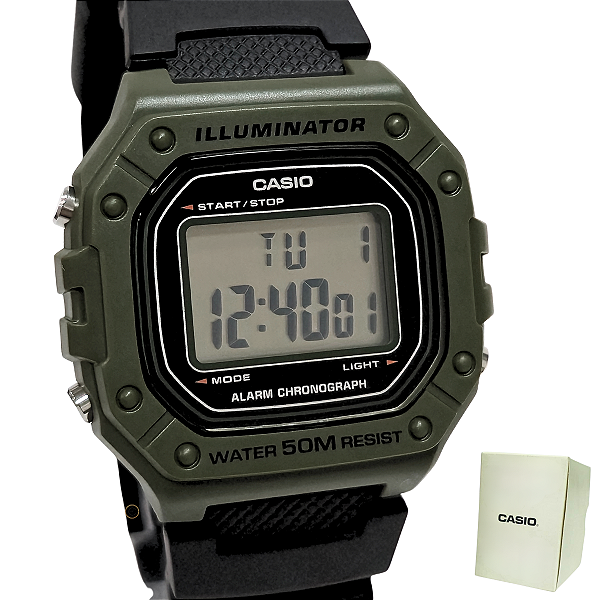 Relógio Casio Digital Illuminator Masculino W-218H-3AVDF