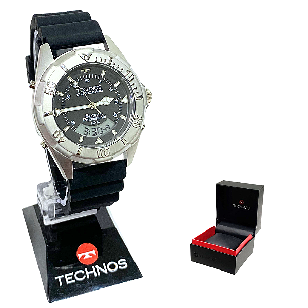 Relógio Technos Masculino Anadigi Skydiver Professional WT2050AS/2P