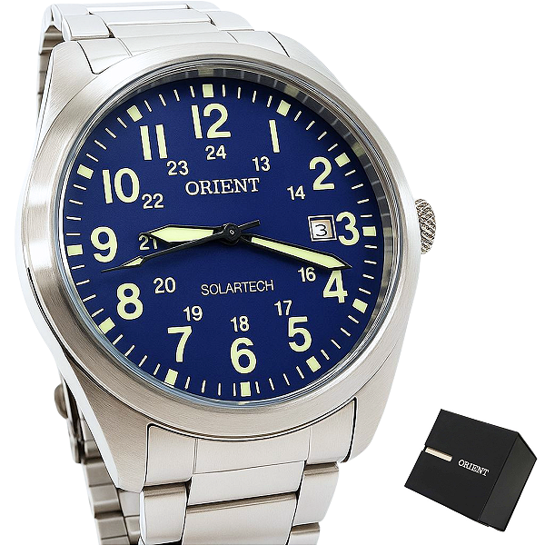 Relógio Orient Masculino Solartech Analógico Prateado MBSS1492 D2SX
