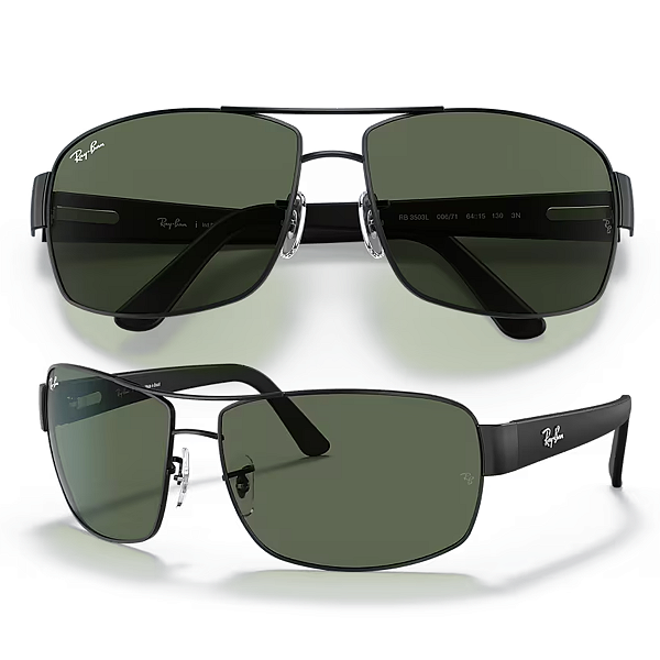 Óculos De Sol Ray Ban Preto Fosco RB3503L Tamanho 66