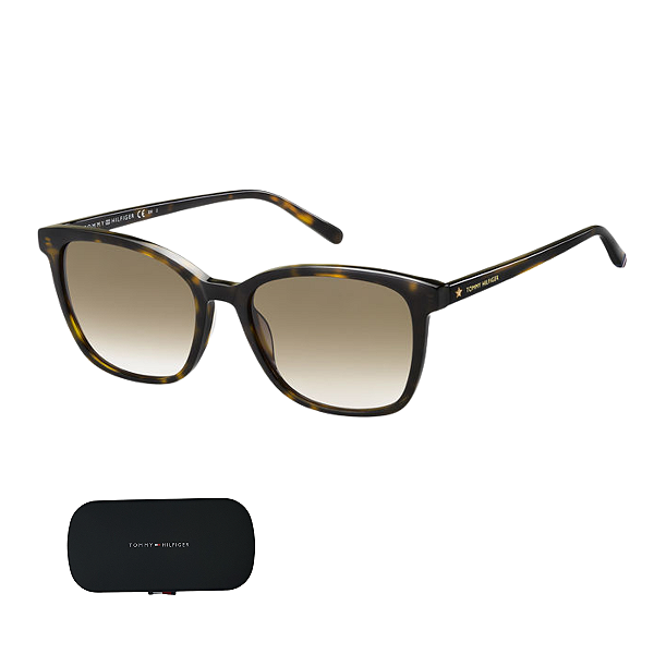 Óculos De Sol Tommy Hilfiger Havana TH 1723/S Tamanho 54