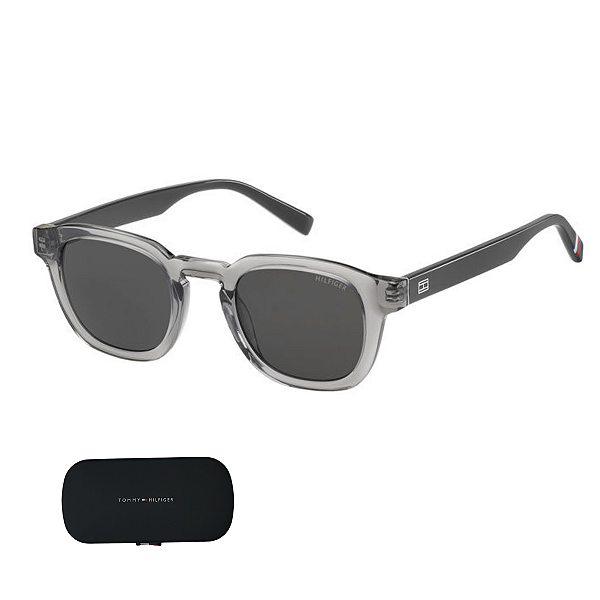 Óculos De Sol Tommy Hilfiger Cinza Cristal TH 1855/RE/S Tamanho 47