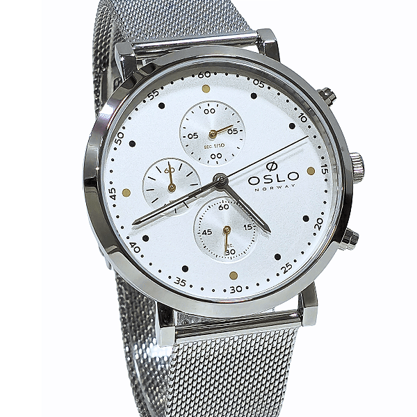 Relógio Oslo Masculino Cronógrafo Prata OMBSSCVD0008 S1SX