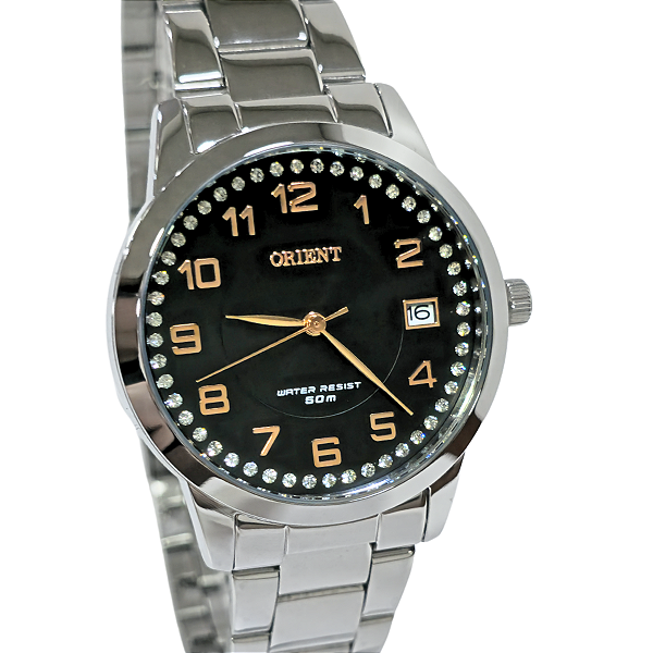 Relógio Orient Analógico Feminino Prateado Cristais FBSS1192 P2SX