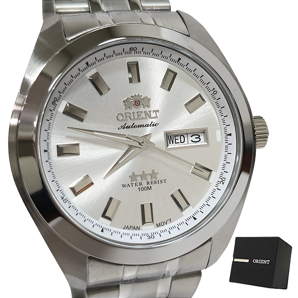Relógio Orient Automático Masculino Prateado 469SS075NH S1SX