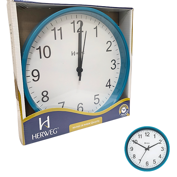 Relógio de Parede Herweg Quartz Turquesa Pantone 6101 - 267