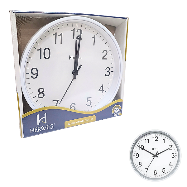 Relógio de Parede Herweg Quartz Branco 6101 - 021