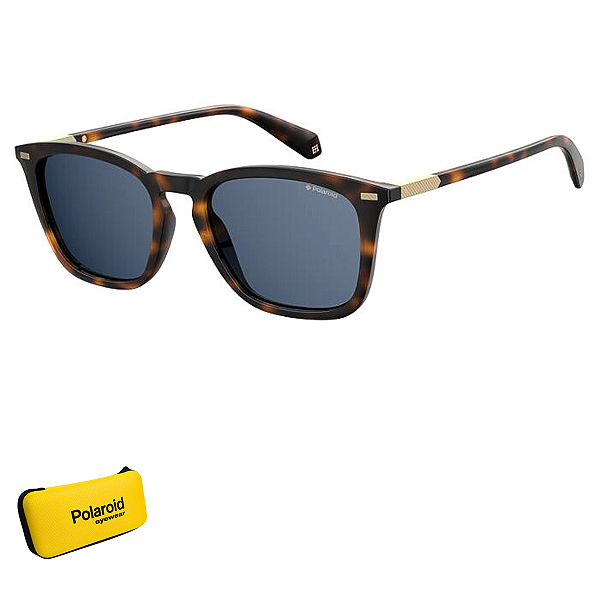Óculos de Sol Polaroid Havana Polarizado Azul PLD 2085/S 086 52C3 S
