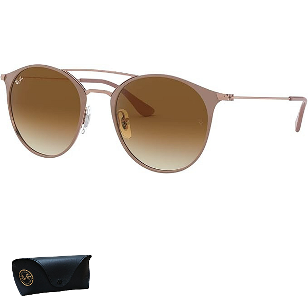 Óculos de Sol Ray-Ban Feminino Redondo Beige On Copper RB3546L 90715152