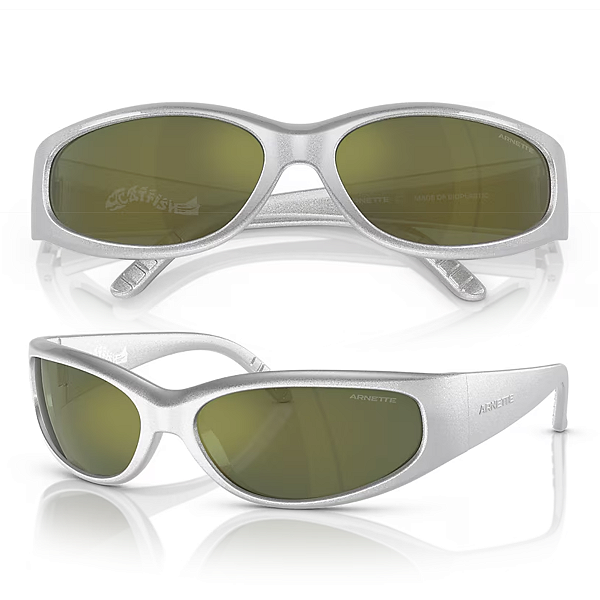Óculos de Sol Arnette Catfish Prata Metálico AN4302 Tamanho 62