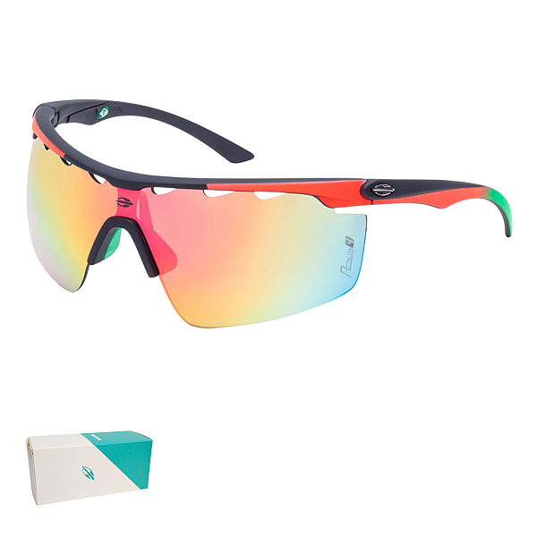 Óculos de Sol Mormaii Athlon 4 Preto Emborrachado Vermelho M0042AAB11