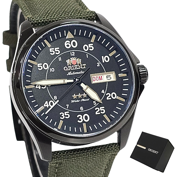 Relógio Orient Masculino Automático Preto Verde YN6PN009 P2EX