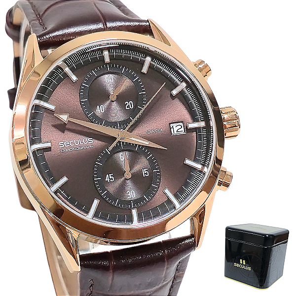 Relógio Seculus Masculino Cronógrafo Analógico 77307GPSVRC3