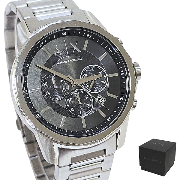 Relógio Armani Masculino Analógico Cronógrafo Prateado AX1720B1 P1SX