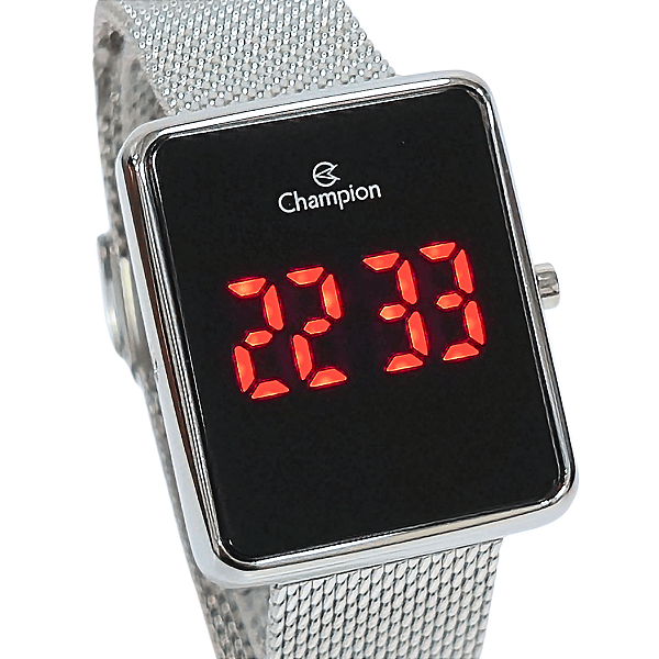 Relógio Champion Feminino Digital Led Prateado CH48180T