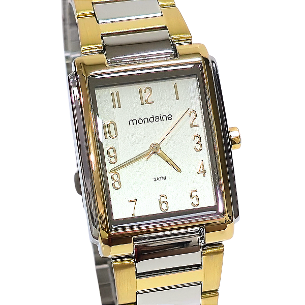 Relógio Mondaine Feminino Analógico Quadrado Bicolor 32520LPMVBE3