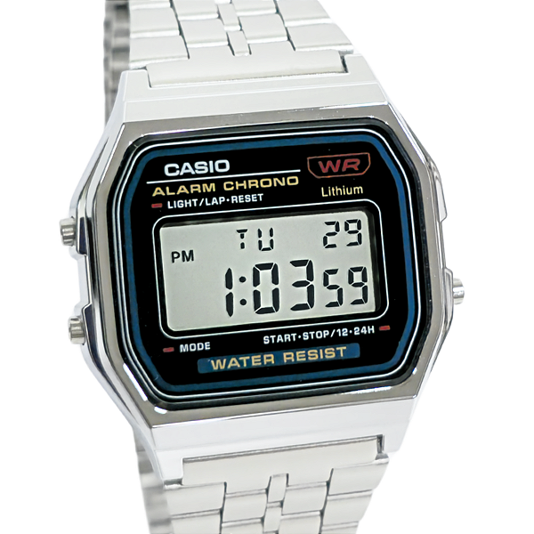 Relógio Casio Digital Vintage Unissex Prateado A159WA-N1DF
