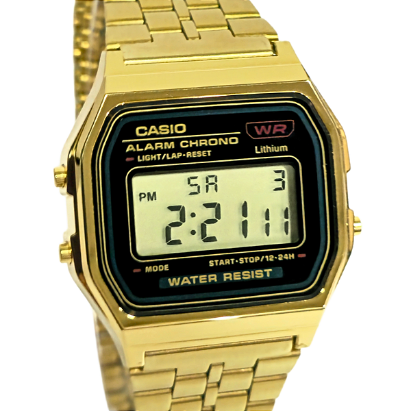 Relógio Casio Digital Vintage Unissex Dourado A159WGEA-1DF