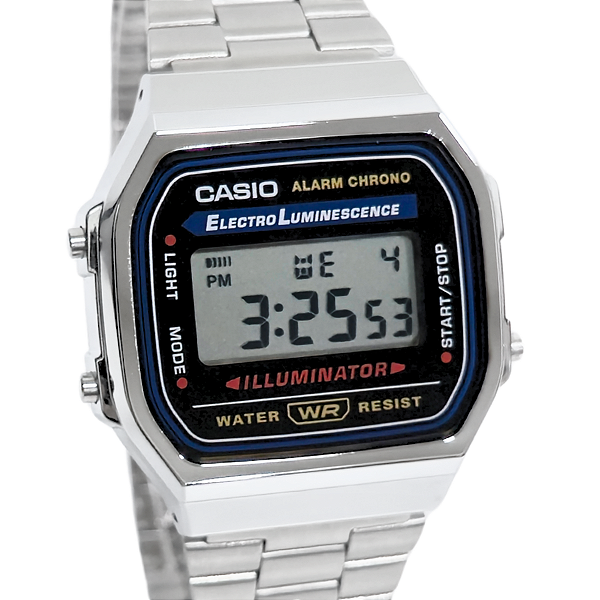 Relógio Casio Digital Vintage Unissex Prateado A168WA-1WDF