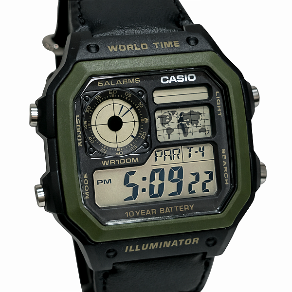 Relógio Casio Digital Masculino World Time AE-1200WHB-1BVDF