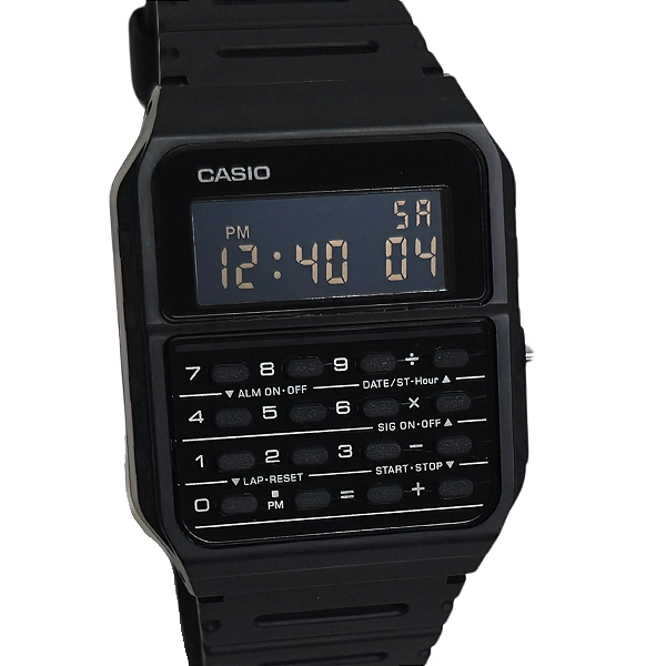 Relógio Casio Digital Calculadora 2 em 1 Preto CA-53WF-1BDF