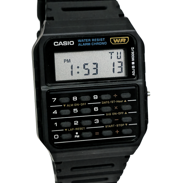 Relógio Casio Digital Calculadora 2 em 1 Preto CA-53W-1Z